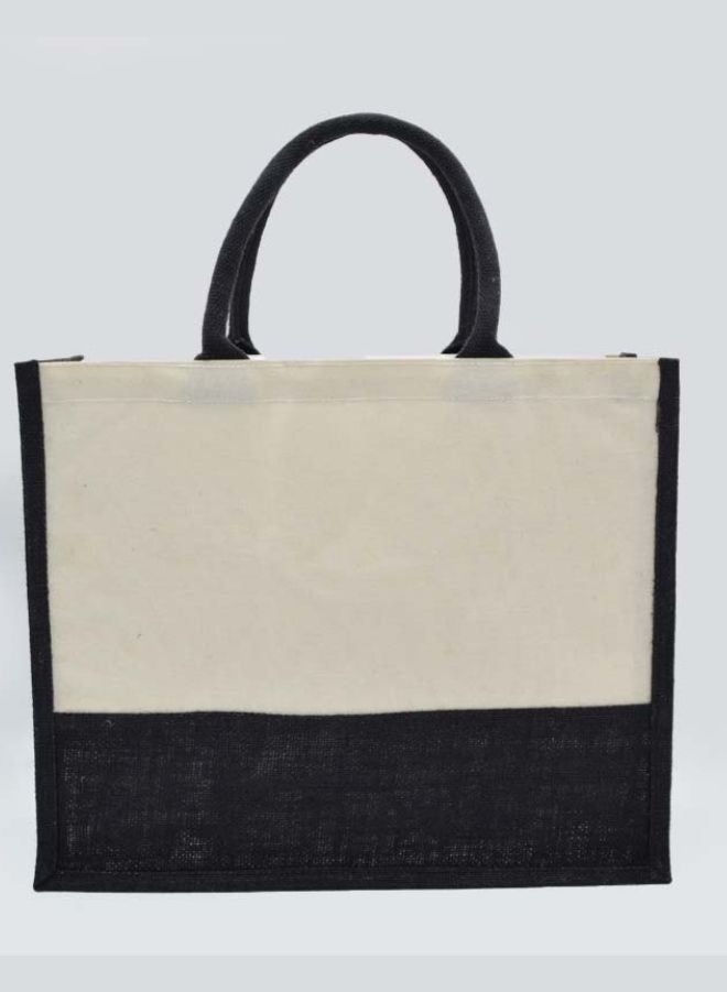 Fatio Set of 10 Jute Bags with Cream Canvas – Eco-Friendly Reusable Tote Bags - Image 2
